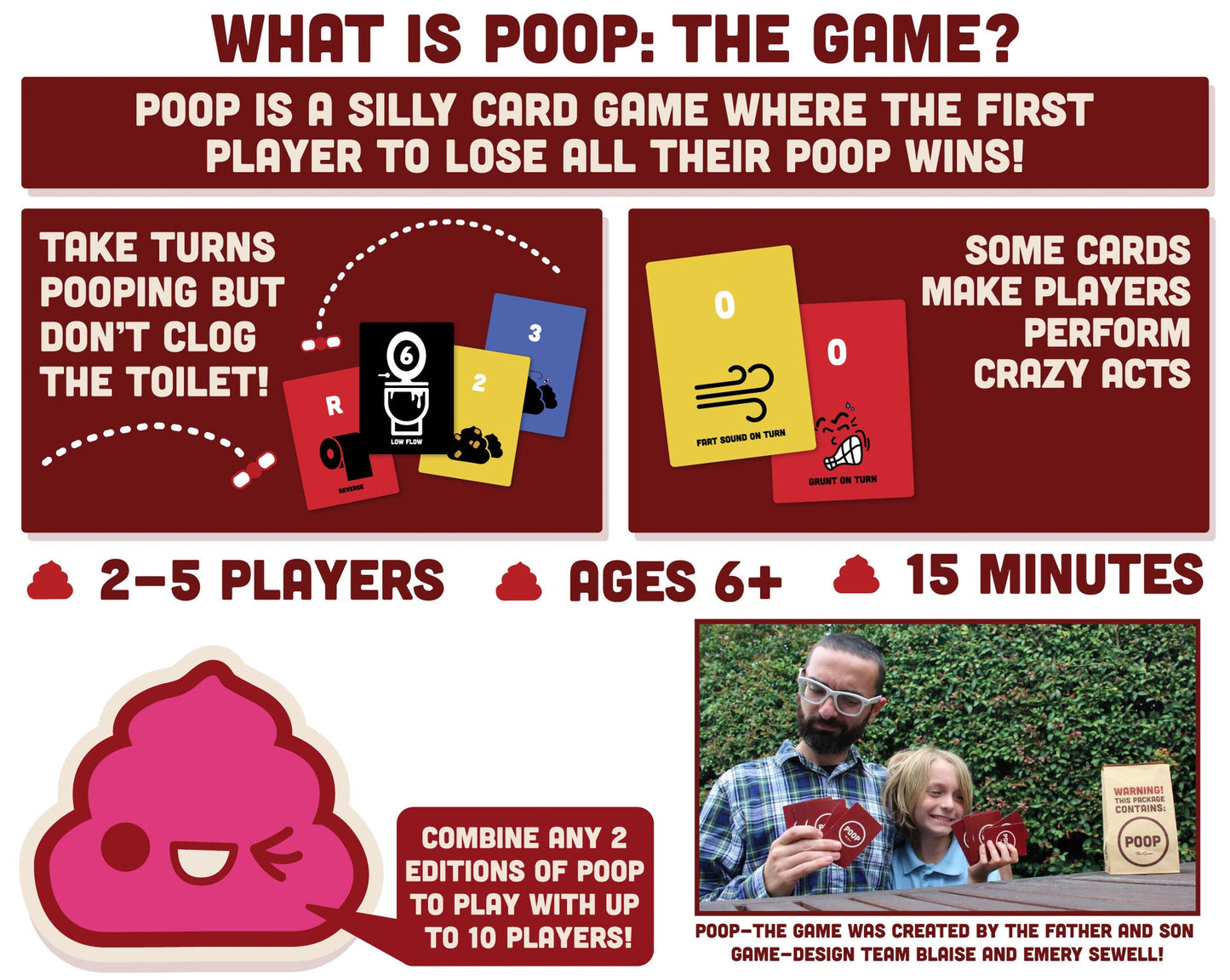 Poop: Brown Bag Combo | Family Friendly Card Game | 2-10 Players